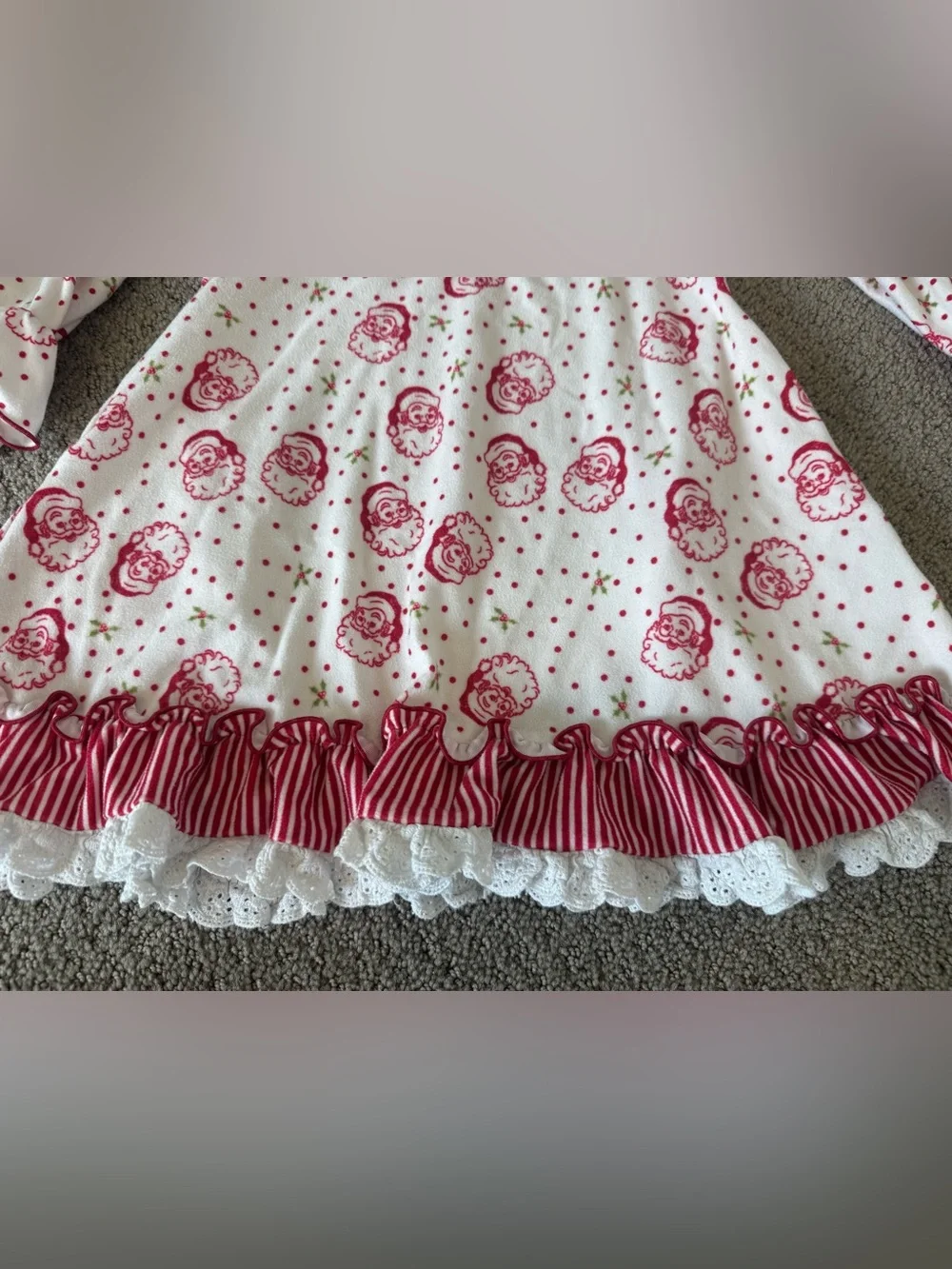 SweetHoney Girls 3T St Nick Santa Christmas Ruffle Lounge Pajama Set Holiday
